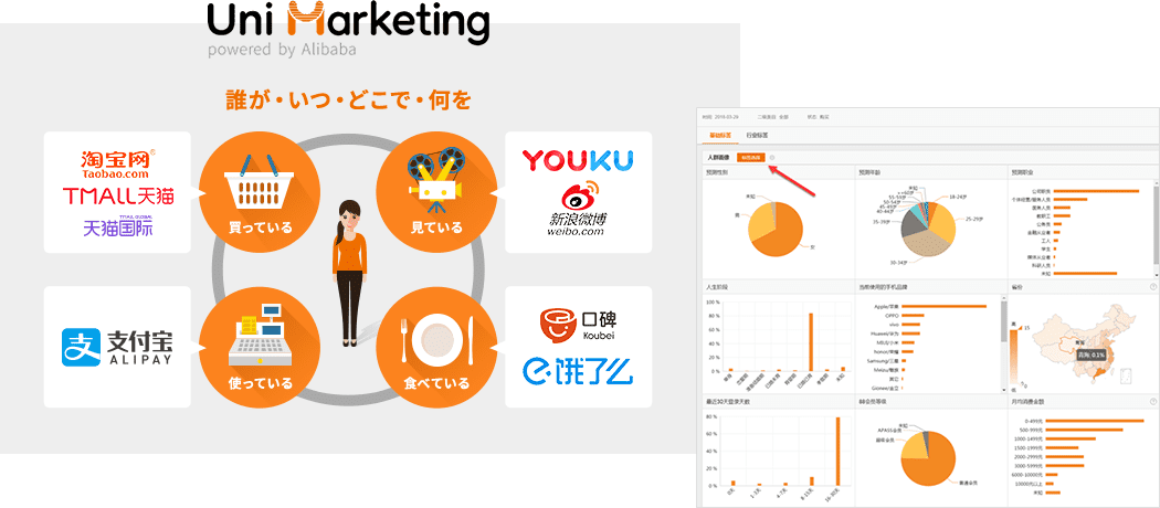 ビッグデータ解析によるマーケティングサービス Uni Marketing
